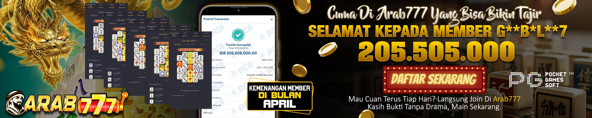 JACKPOT MEMBER ARAB777 PG SOFT